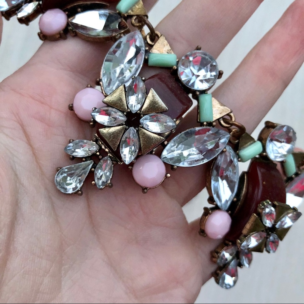 Multicolored Gem Statement Necklace - image 6